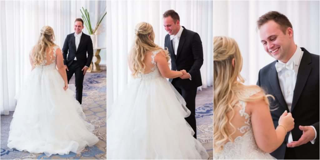First look wedding photos geniune reaction