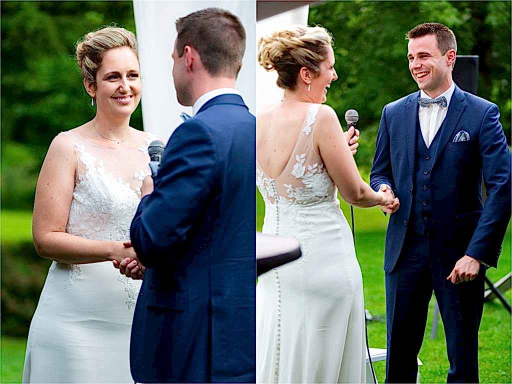 Wedding vows at Belgium Garden Wedding