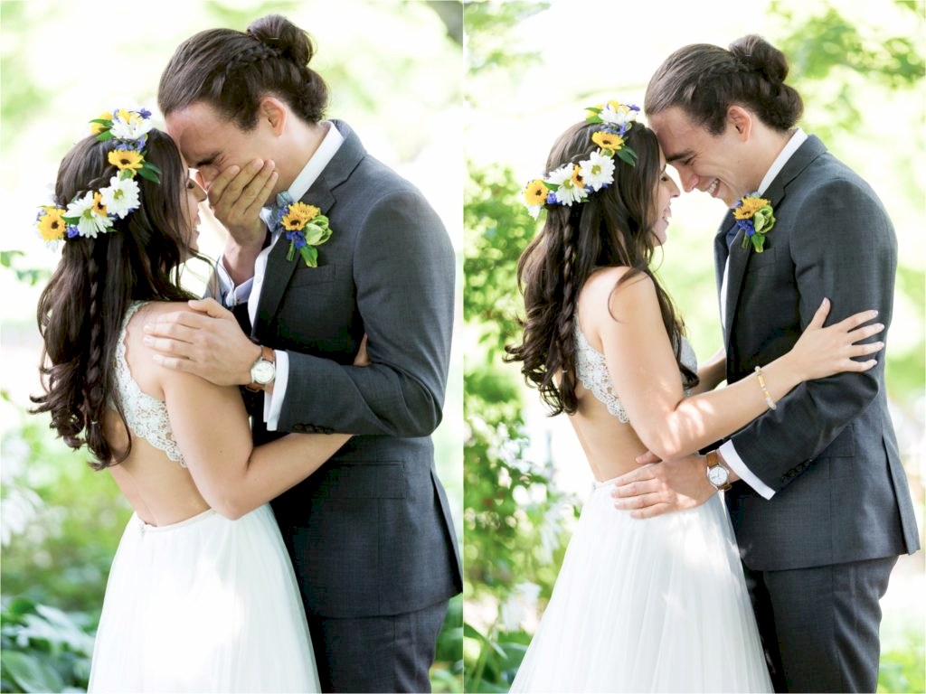 Bride and groom intimate wedding portraits