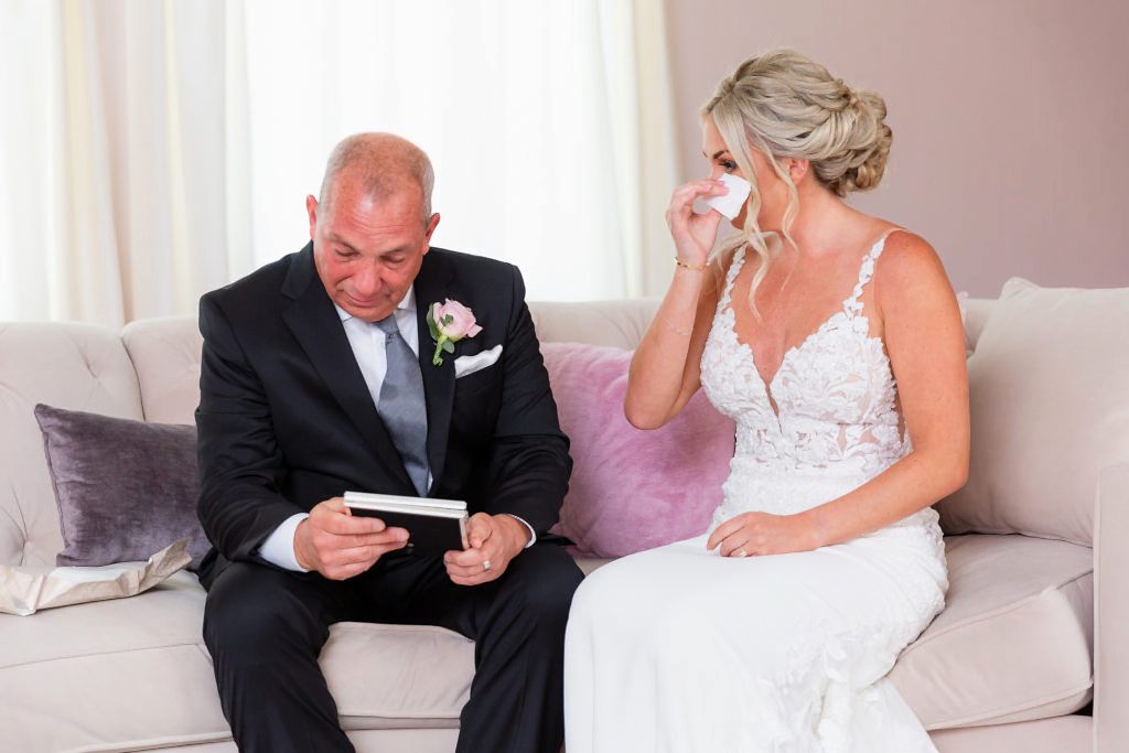 Elegant Montclair Venue Wedding bride with her father