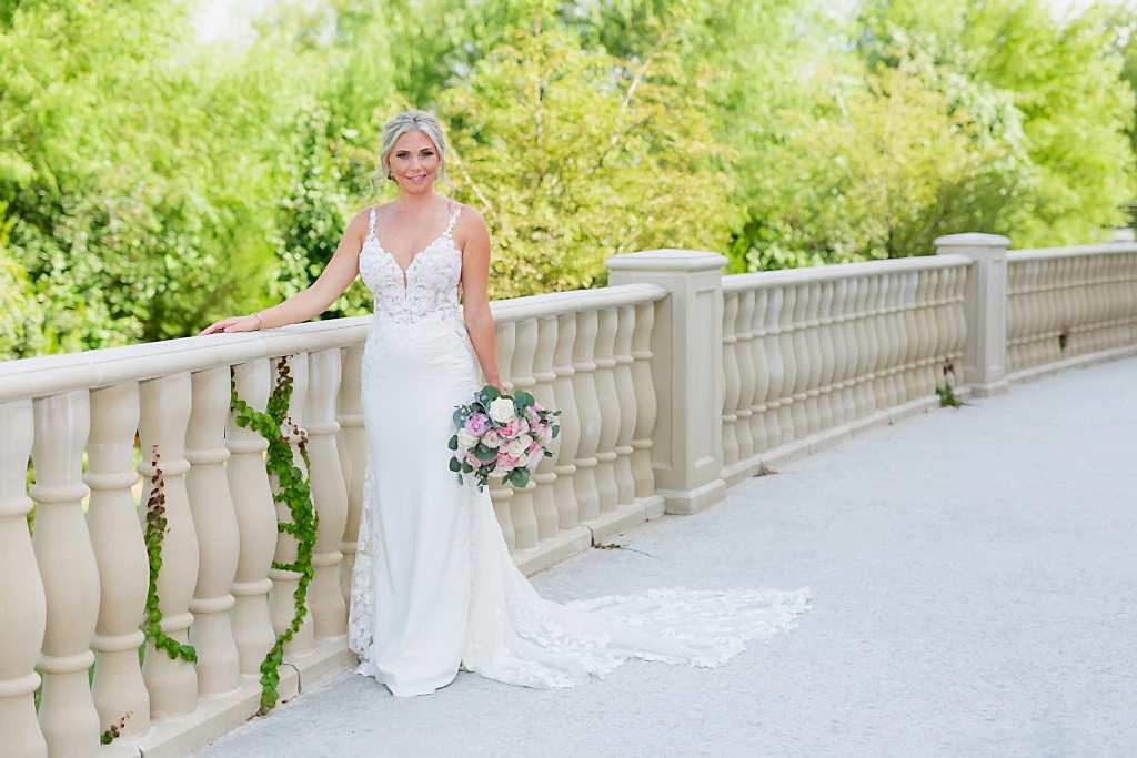 Elegant Montclair Venue Wedding bride with flower bouquet