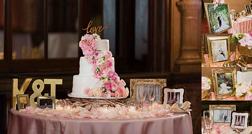 Use you Engagement Images for decorating your reception