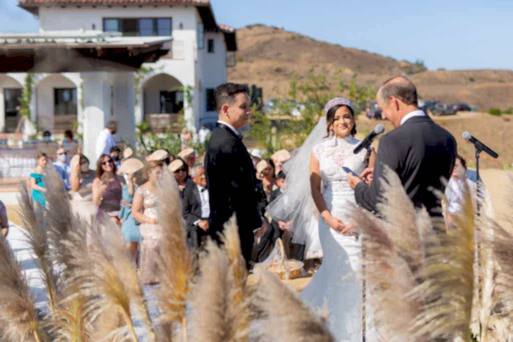 Malibu Estate Wedding with mountain backdrop