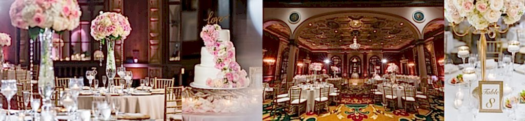 details of wedding reception decoration
