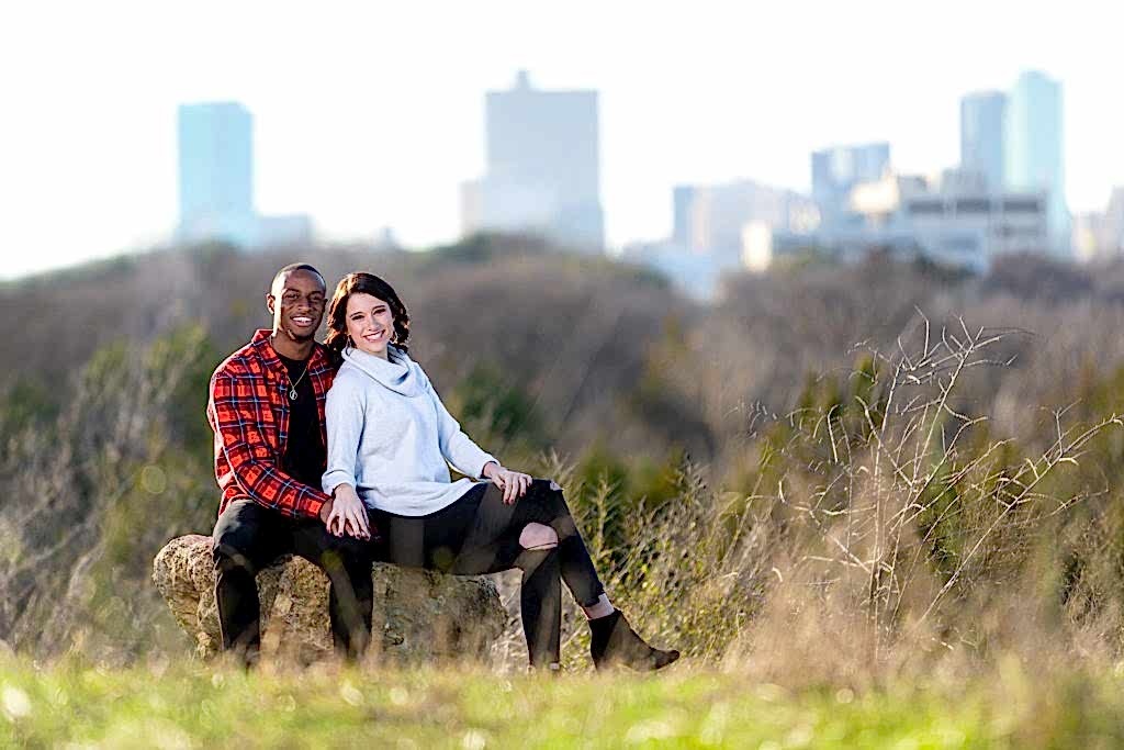 Tandy Hills Natural Area Photoshoot with skyline backdrop