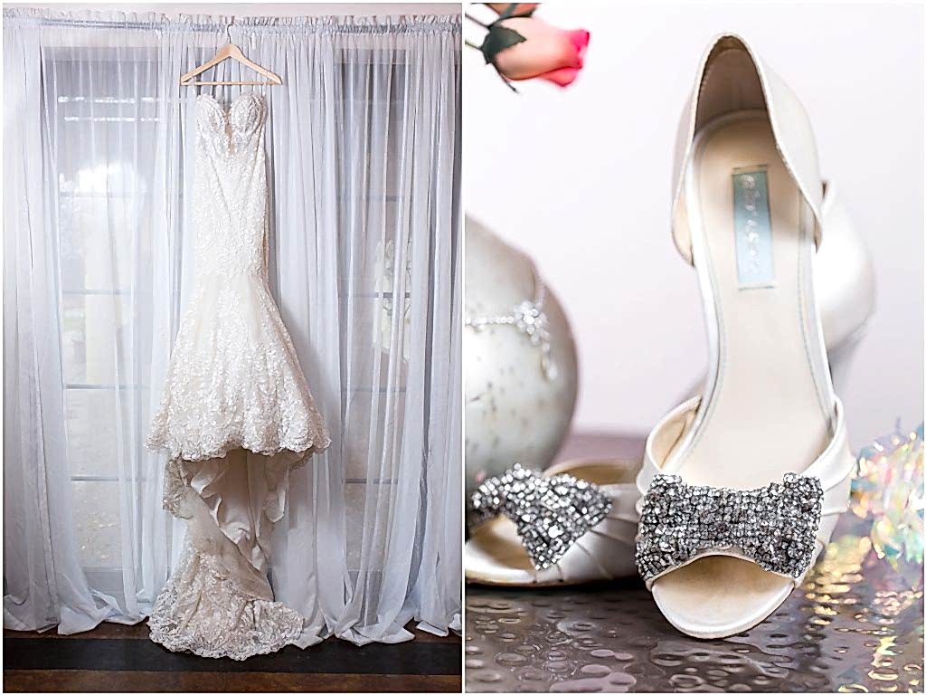 Bridal gown and shoes