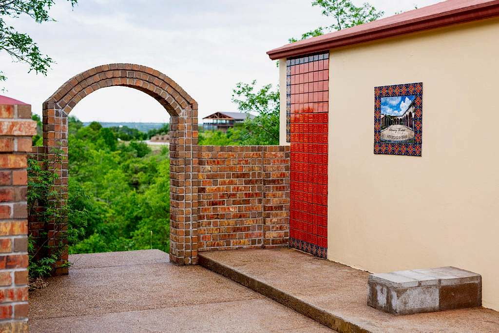 Tiled outdoor area at Stoney Ridge Villa in Azle tx with a view of a slight valley