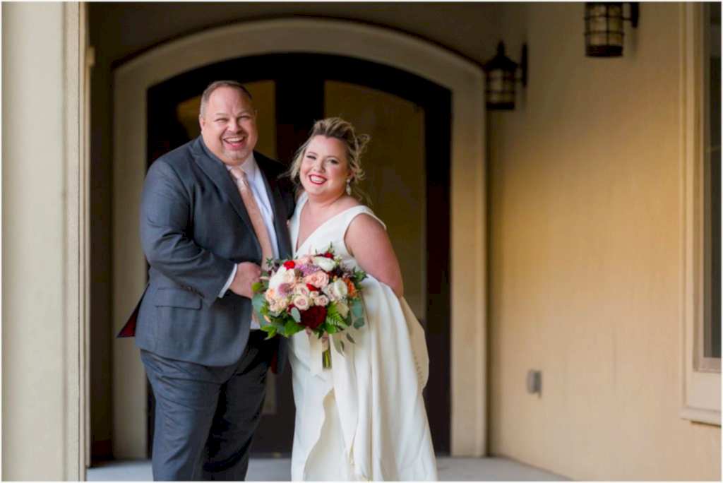 laughing bride and groom at The Colony in Dallas TX captured by Dallas wedding photographers