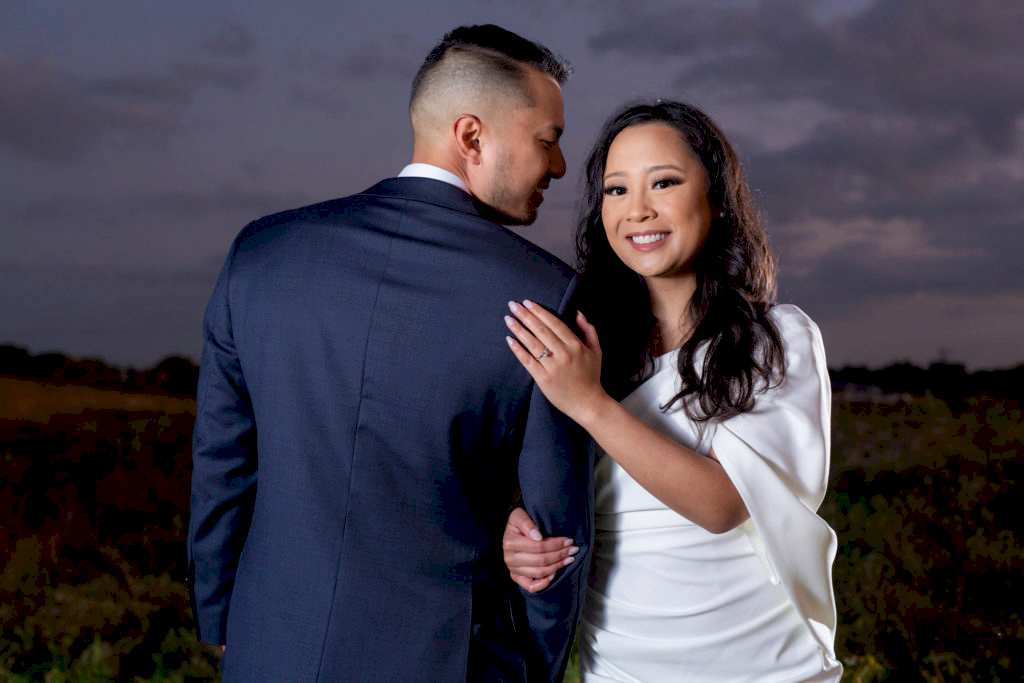 Noelle + Kenneth Engagement Session during cotton candy sunset