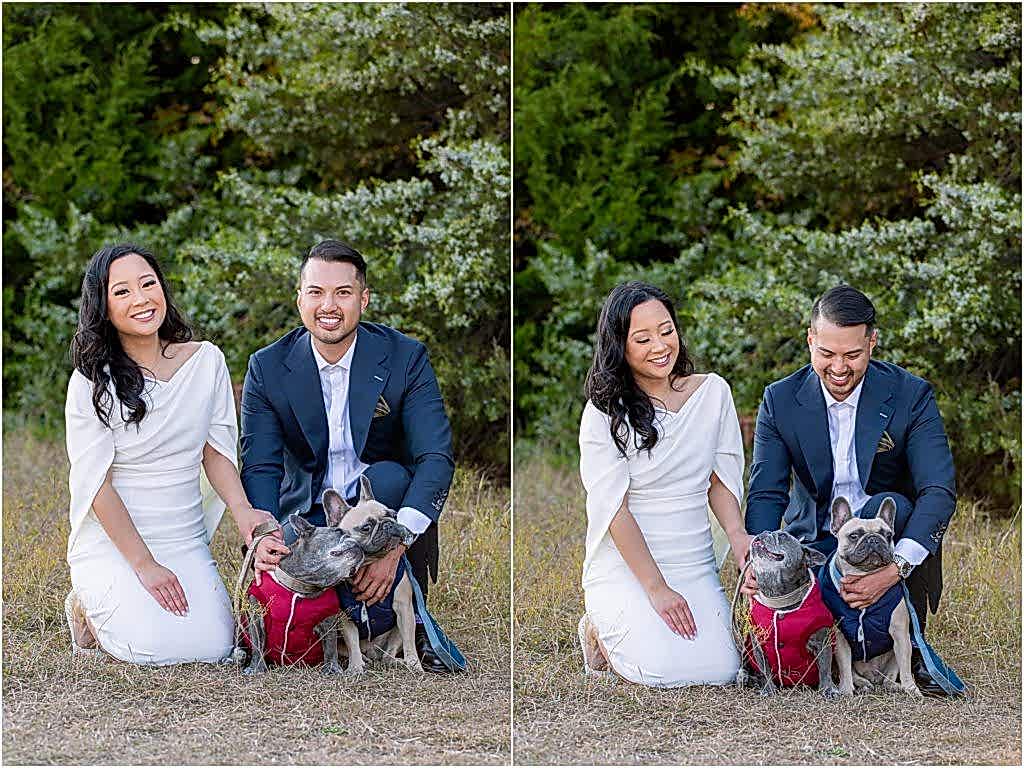 Engagement Session in a Texas nature reserve with dogs